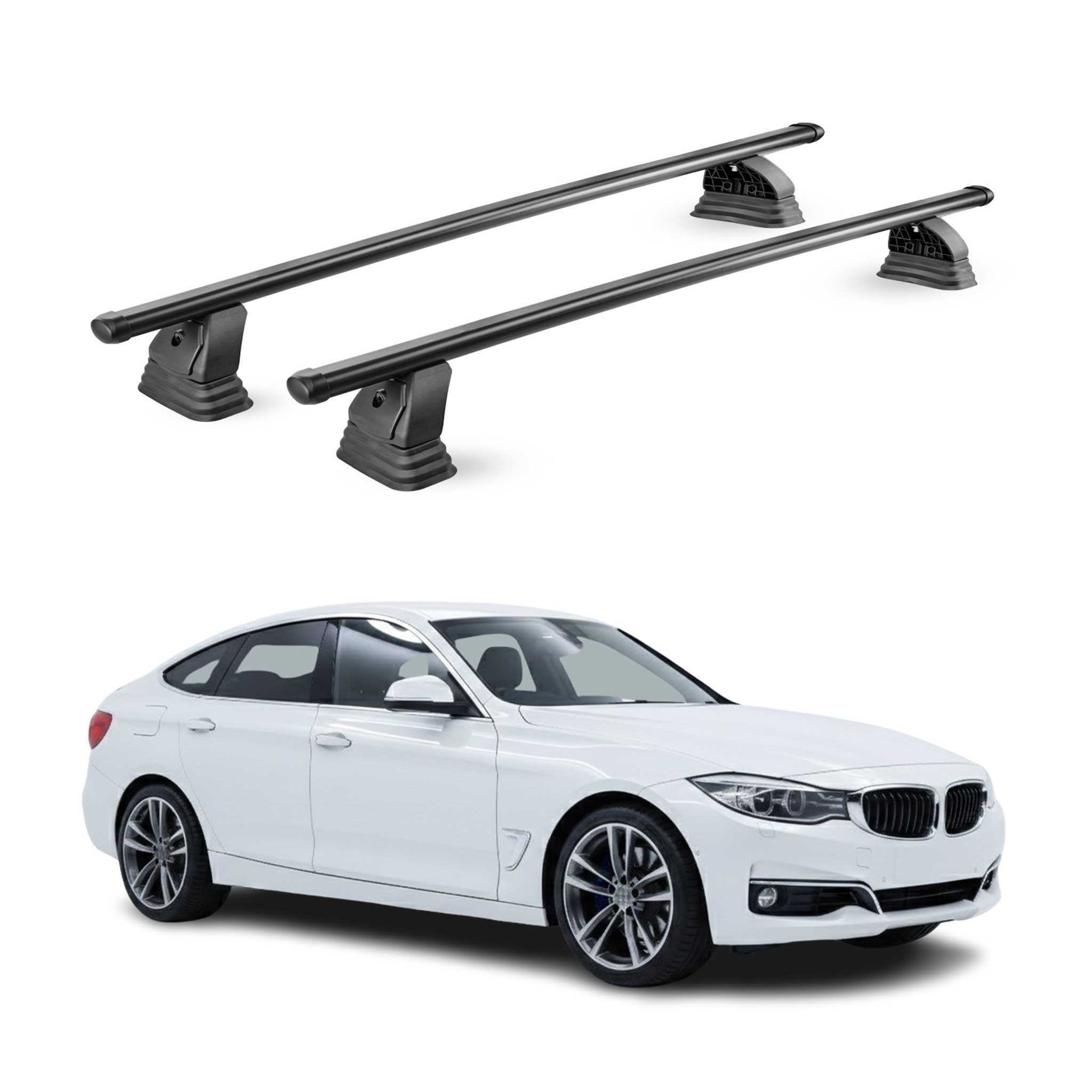 Barres de toit transversales acier pour Bmw Serie 3 GT F34 2012-2018 TÜV Noir 2x