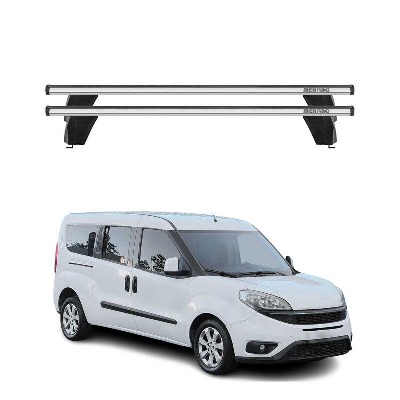 Menabo Barres de toit Transversales pour Fiat Doblo II 2010-2024 Gris ABE 2x