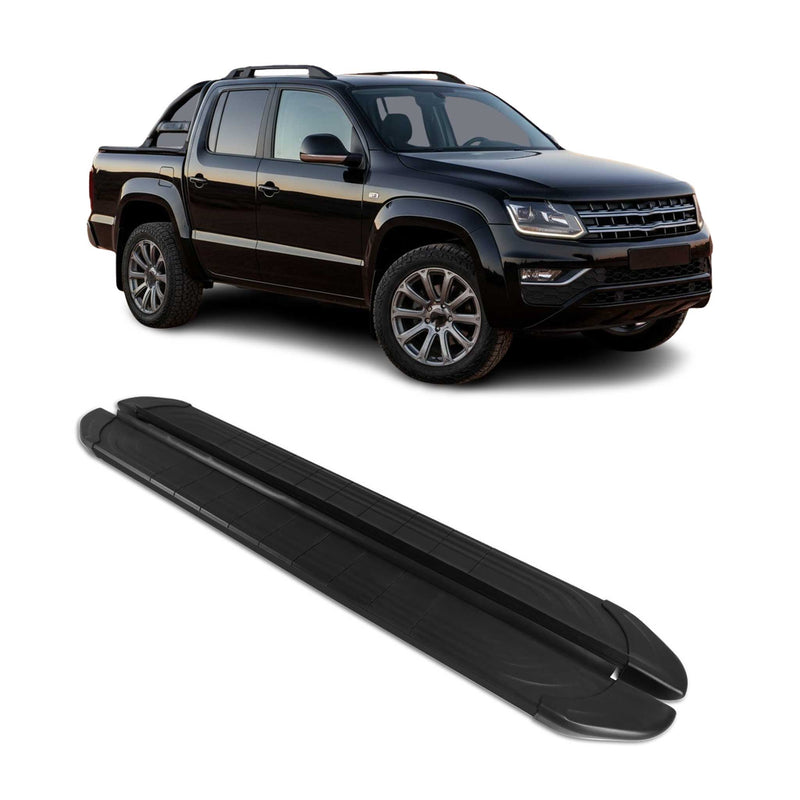 Marchepieds Latéraux Pédale pour VW Amarok Double Cab 2022-24 Alu Noir 2 pièces