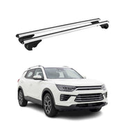 Barres de toit Transversales pour Ssangyong Korando IV 2019-2026 TÜV Alu Gris