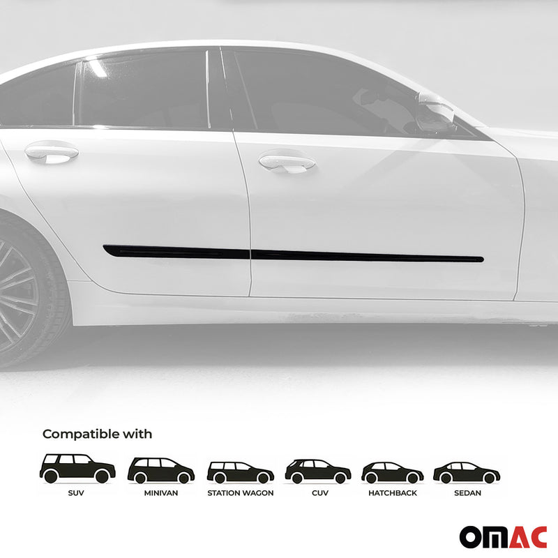 Garniture baguette de porte latérale pour Skoda Karoq 2017-2025 Mat Noir 4Pcs