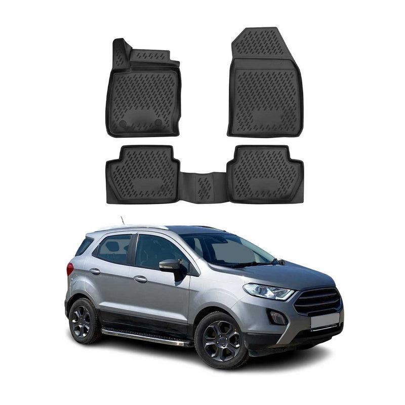 OMAC Tapis de sol pour Ford Ecosport 2014-2024 en caoutchouc Noir
