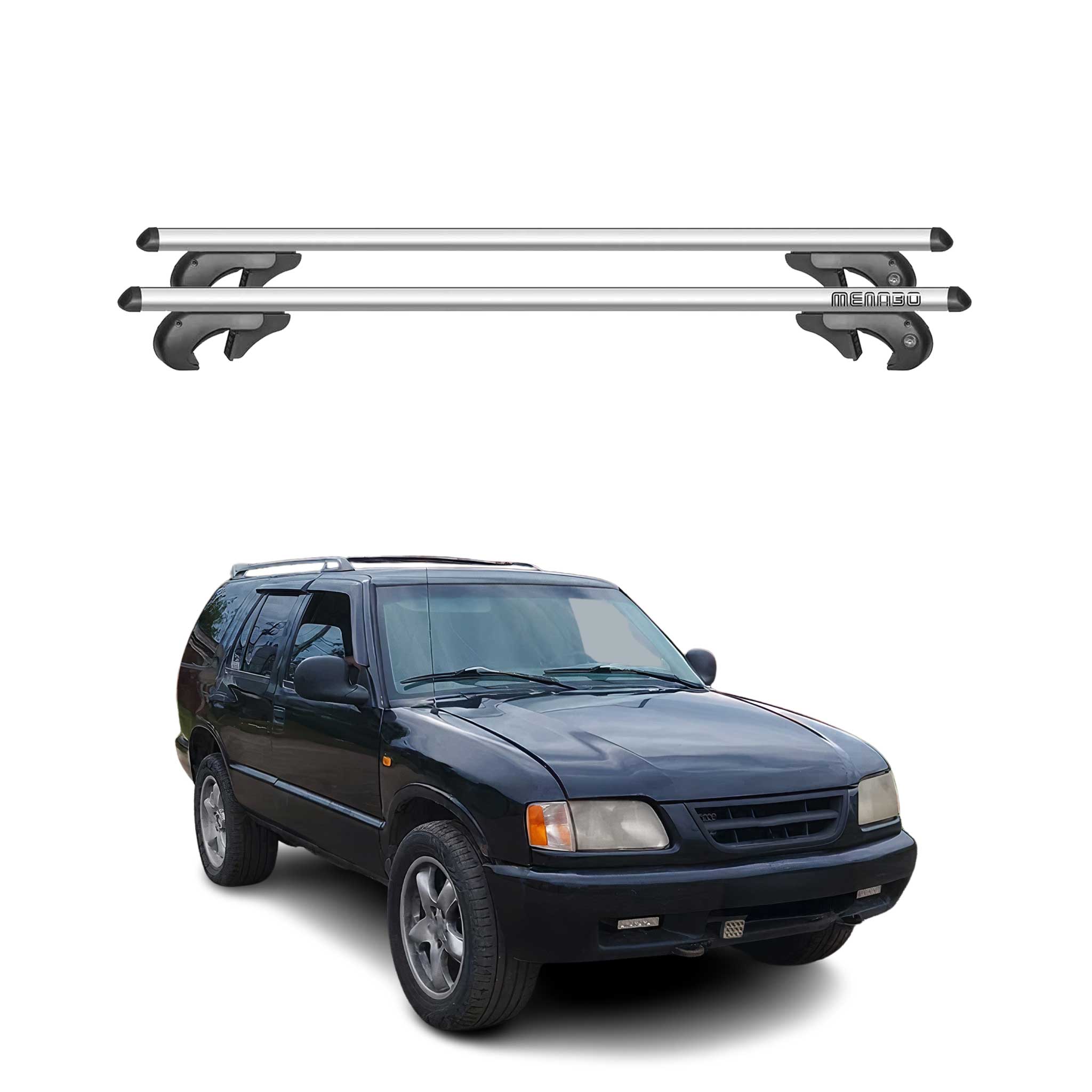 Barres de toit transversales pour Chevrolet Blazer 1995-2005 90kg Alu Gris