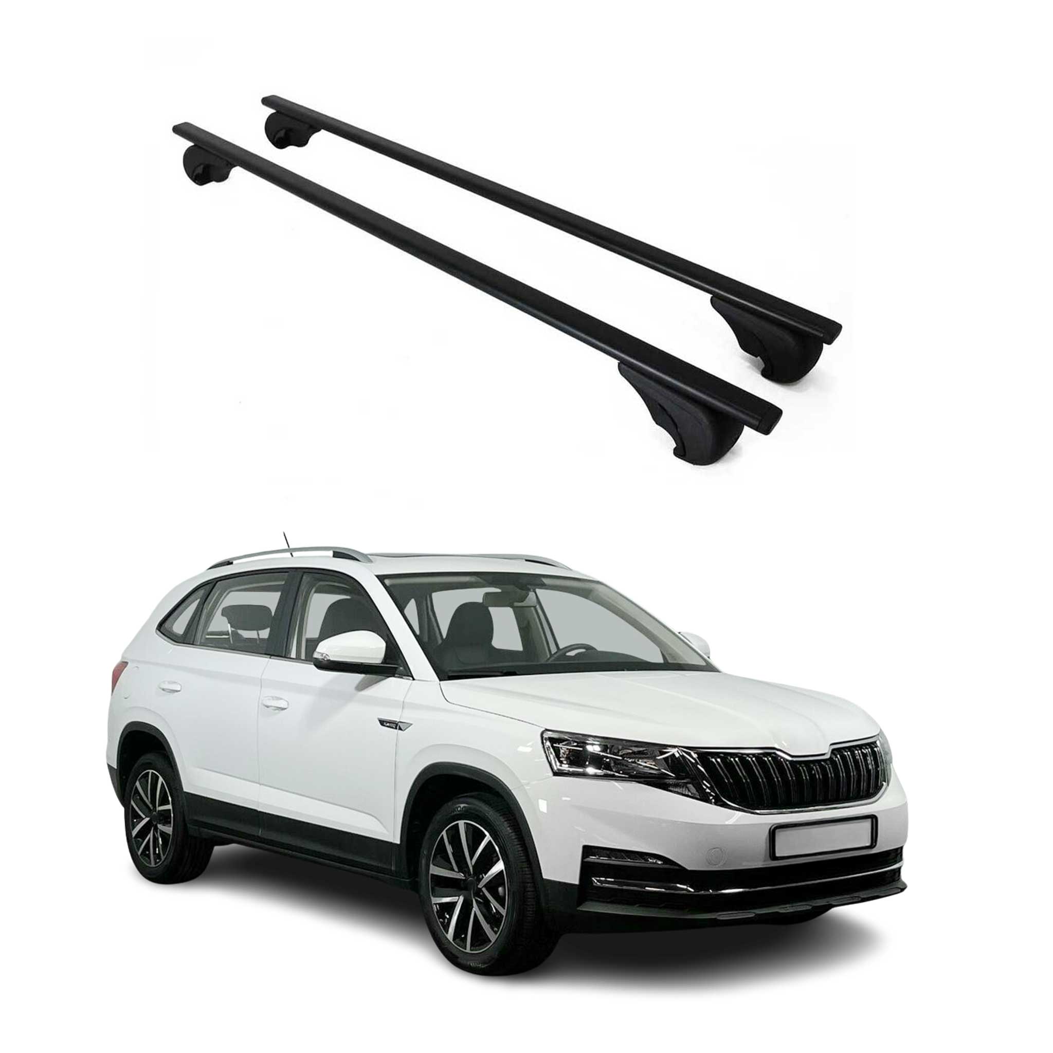 Barres de toit Transversales pour Skoda Kamiq 2019-2026 Fer Noir