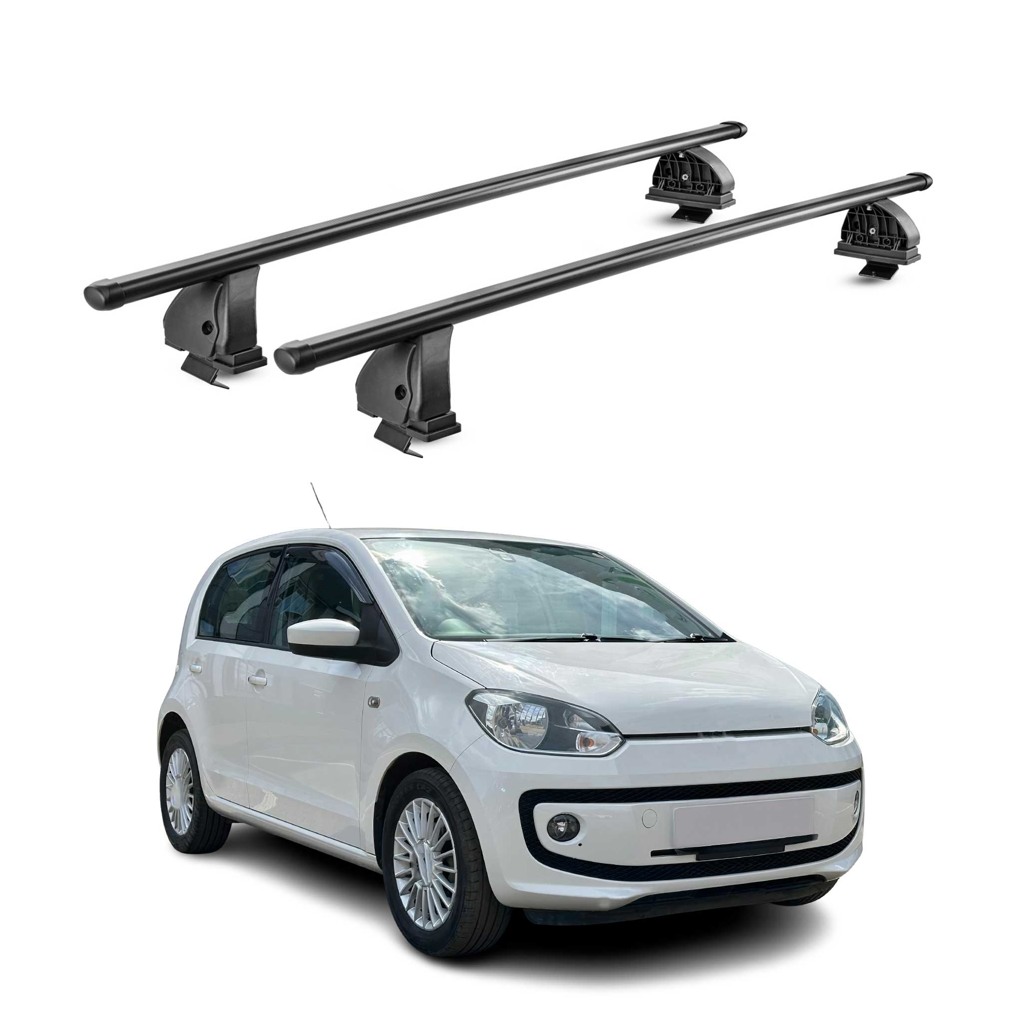 Barres de toit transversales acier pour VW Up! 2011-2023 5Portes TÜV Noir 2Pcs