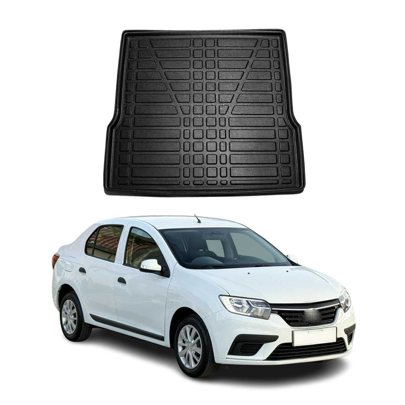 Tapis de Coffre pour Dacia Logan 2012-2020 Berline en TPE Noir