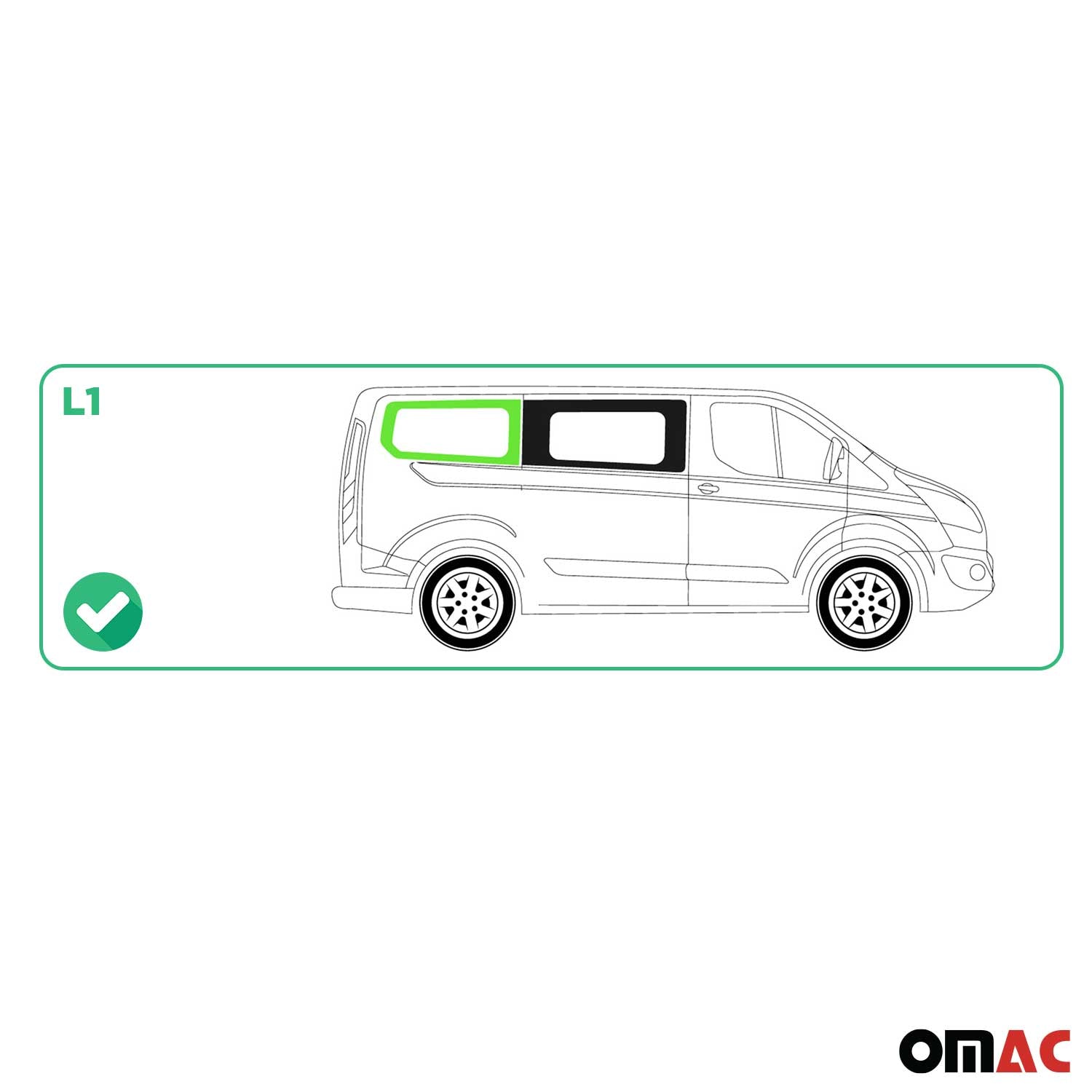 Vitre Porte pour Ford Transit Custom 2013-2024 L1 Droit non coulissante