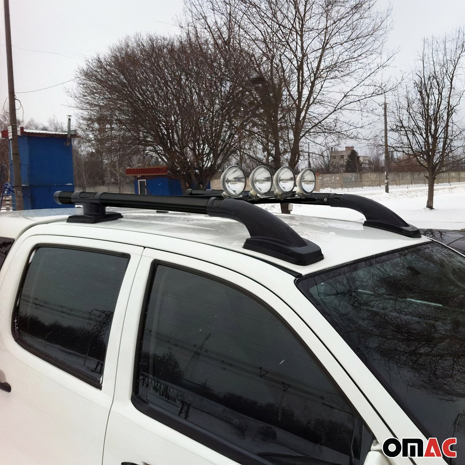 KIT Barres de toit trans+long pour VW Amarok Double Cab  2010-2024 Alu Noir