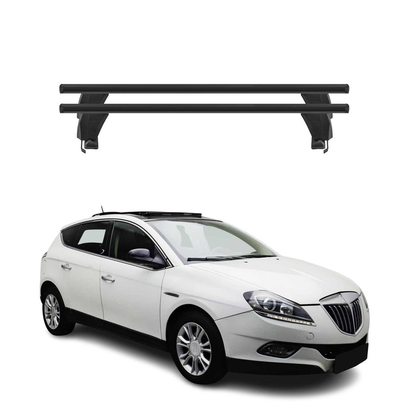 Menabo Barres de toit Transversales pour Lancia Delta III 2008-2015 Alu Noir ABE