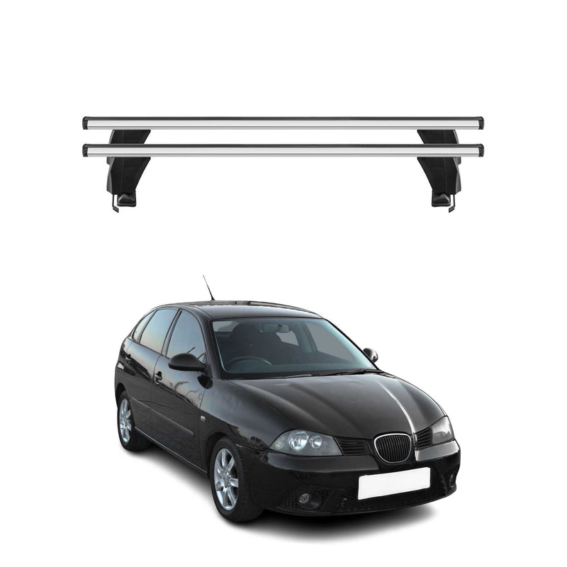 Menabo Barres de toit Transversales pour Seat Ibiza III 2002-2009 Gris ABE 2x