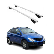 Barres de toit Transversales pour Ssangyong Actyon 2006-2011 Fer Argent