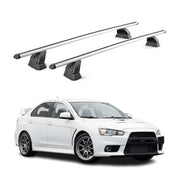 Barres de toit transversales Alu pour Mitsubishi Lancer Evo 10 2008-2015 Gris 2x
