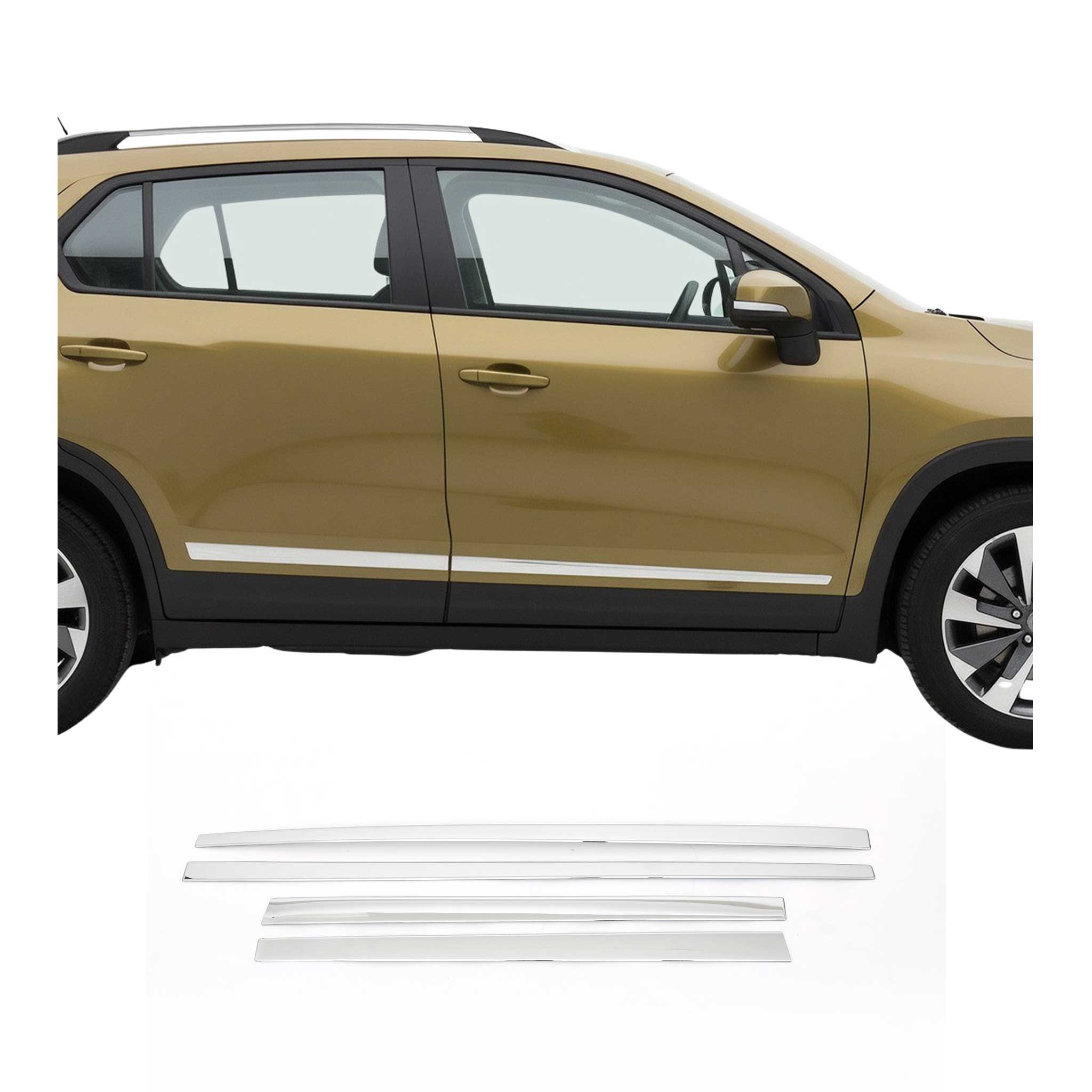 Garniture Baguette de porte latérale pour Skoda Kodiaq II 2024-2026 inox 4Pcs