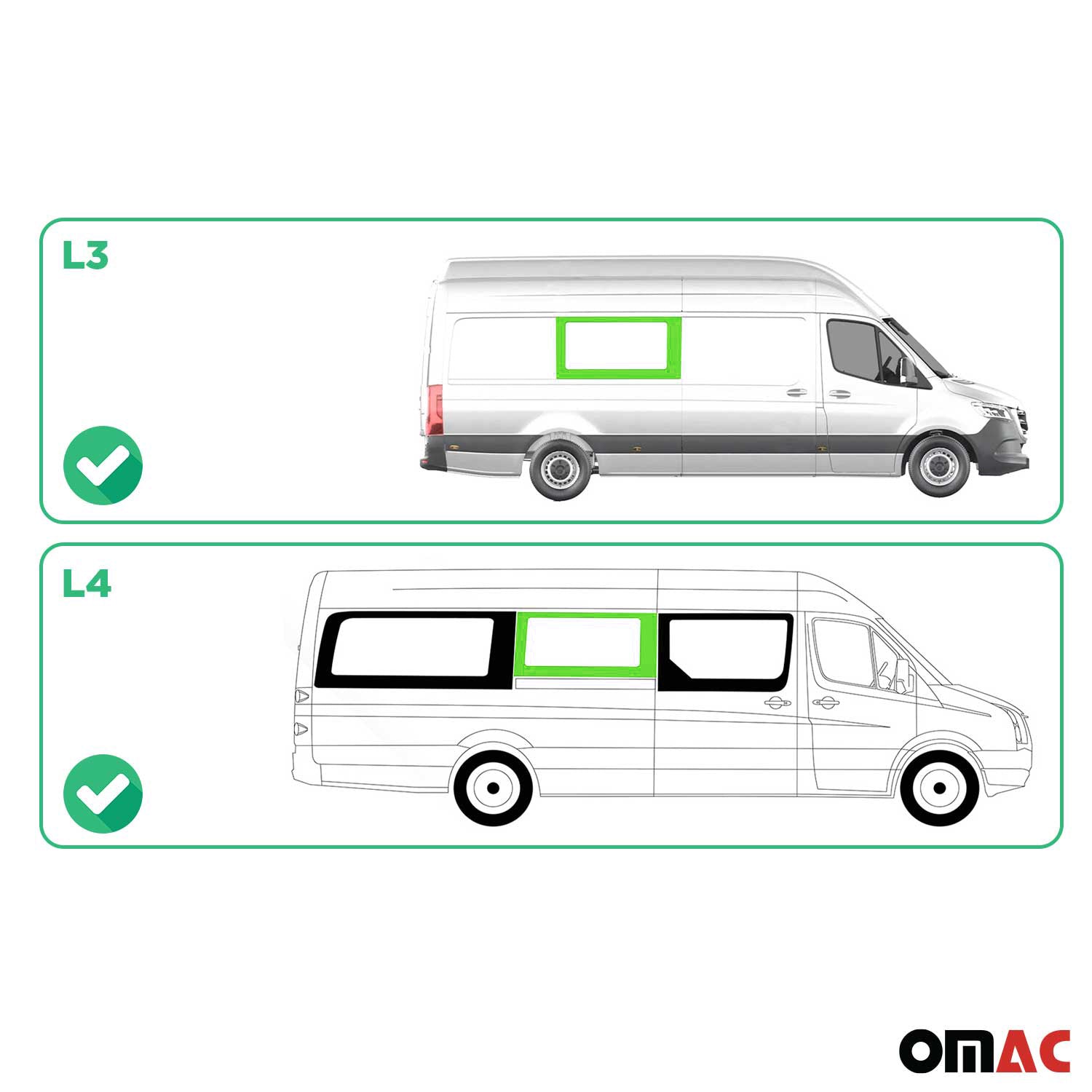 Vitre Porte pour Mercedes Sprinter W907 2018-2026 L3 L4 Droit Coulissante