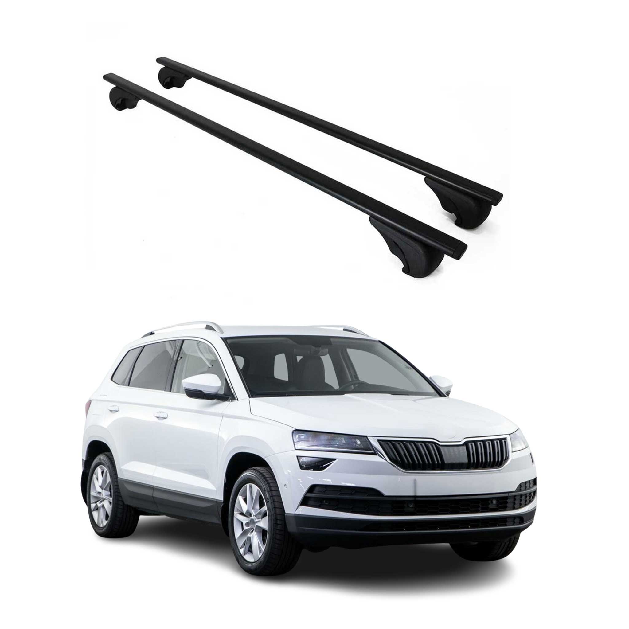 Barres de toit Transversales pour Skoda Karoq 2017-2026 Fer Noir
