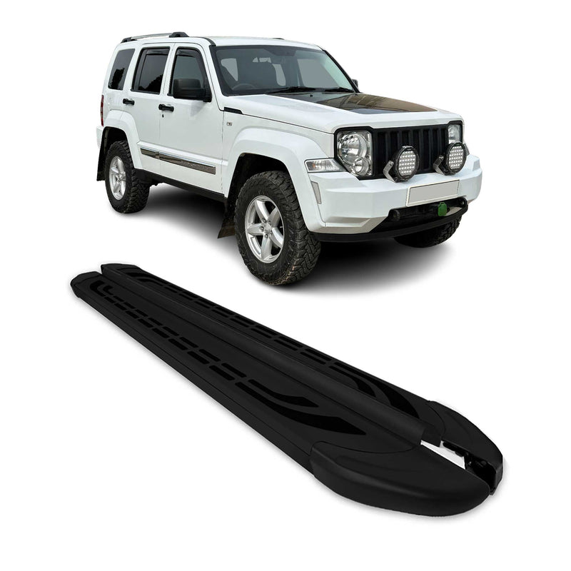 Marchepieds Latéraux pédale pour Jeep Cherokee 2008-2013 Aluminium Noir 2Pcs