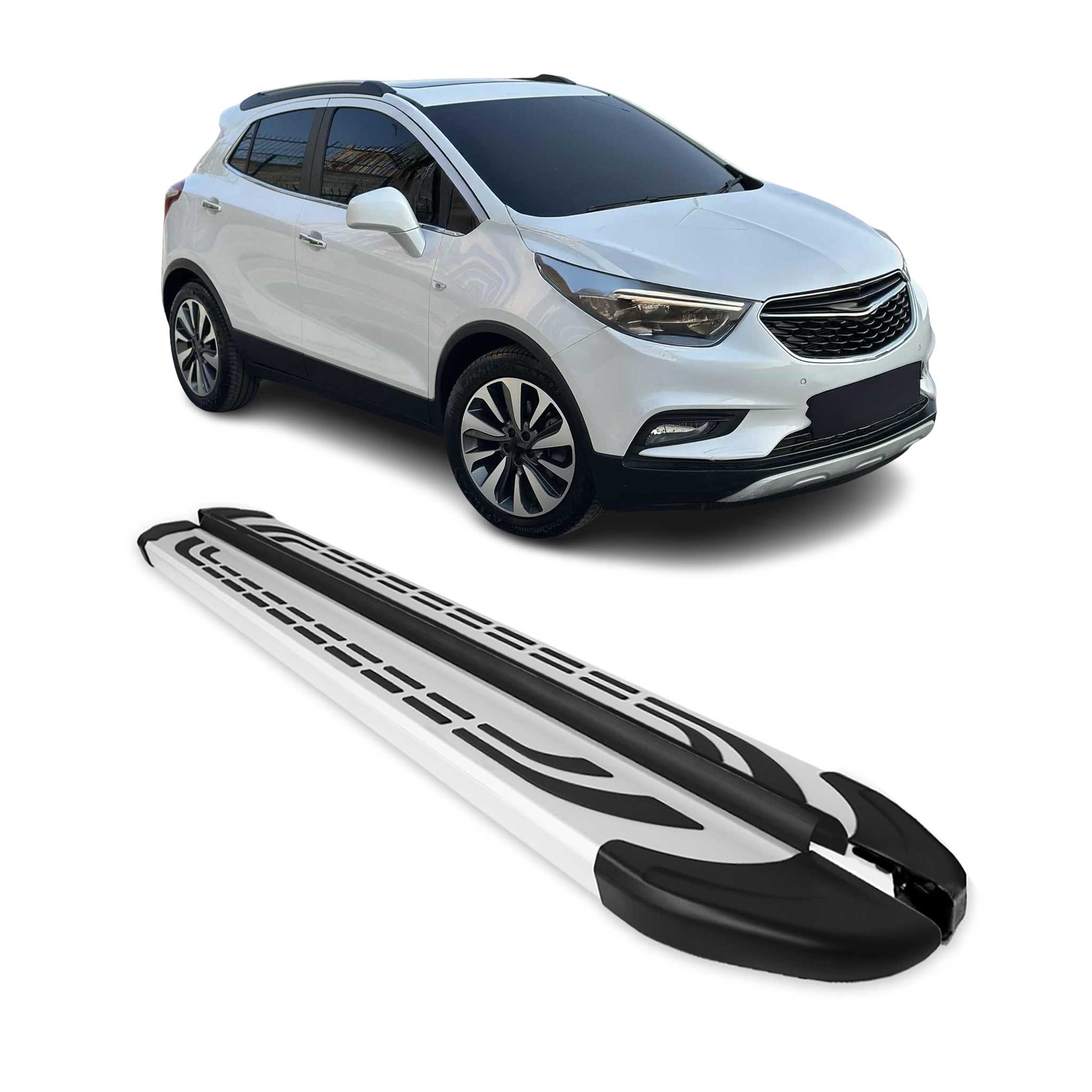 Marchepieds Latéraux pédale pour Opel Mokka 2012-2019 Aluminium Gris 2Pcs
