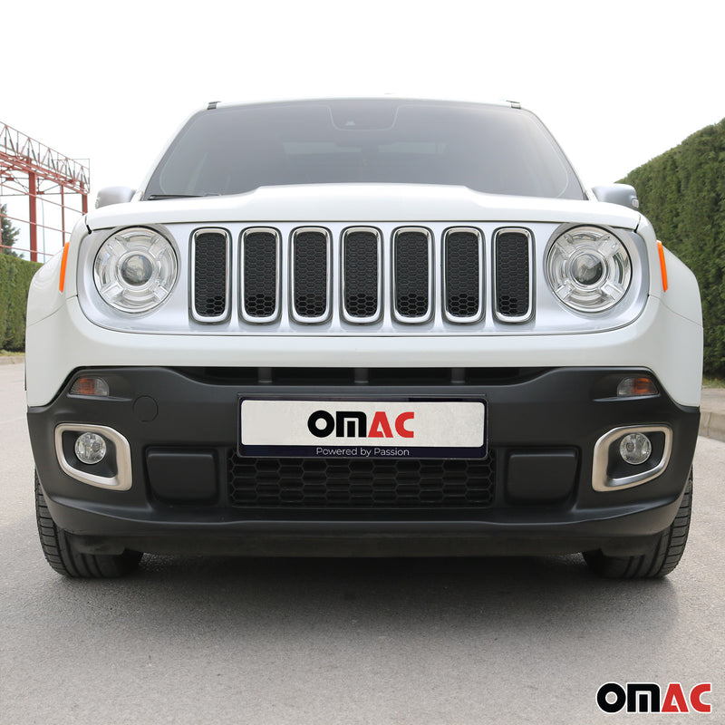 Cadre Phare Antibrouillard pour Jeep Renegade 2014-2019 acier inox Chromé Foncé