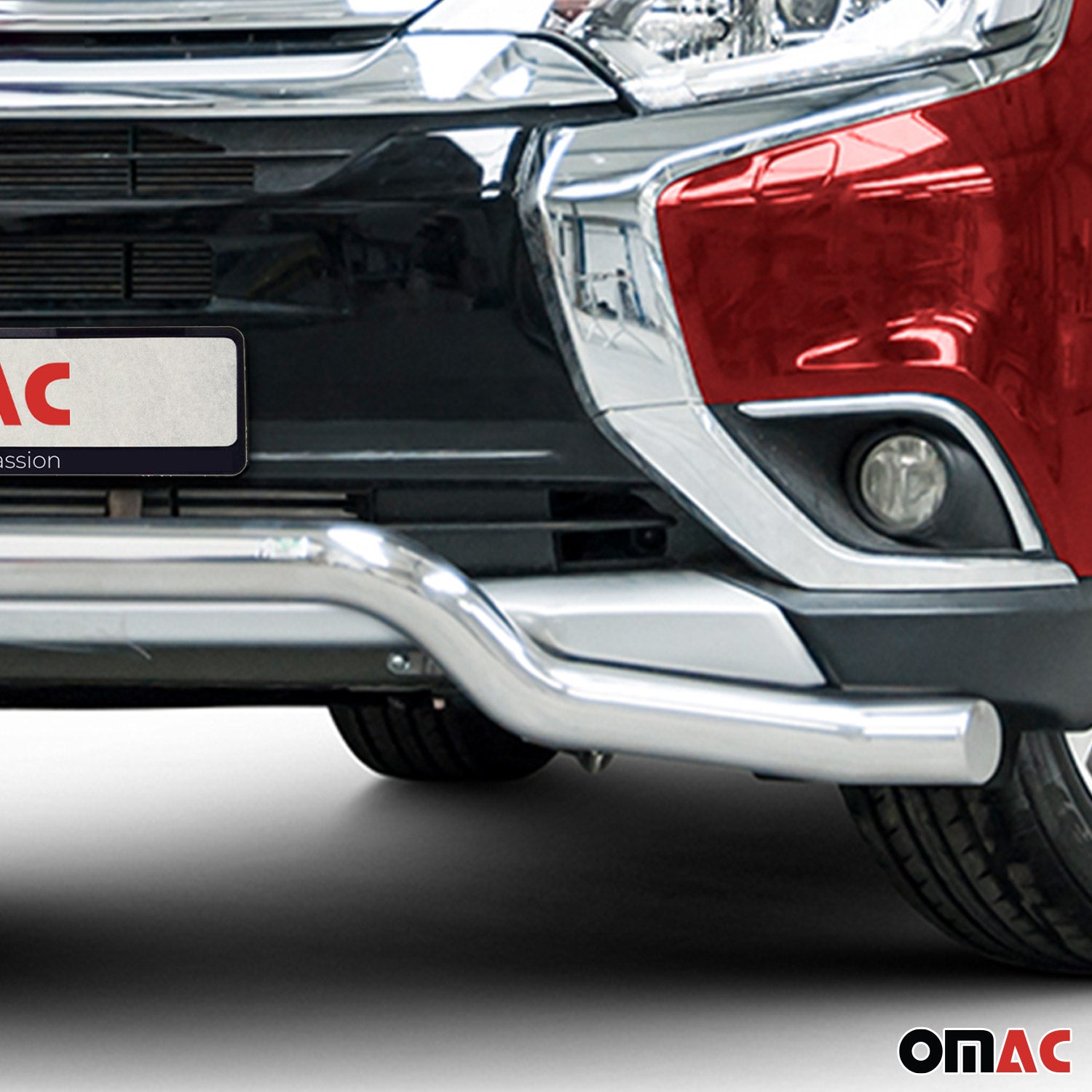Pare-Buffle Avant Pour Mitsubishi Outlander III 2015-2018 Facelift inox Argent