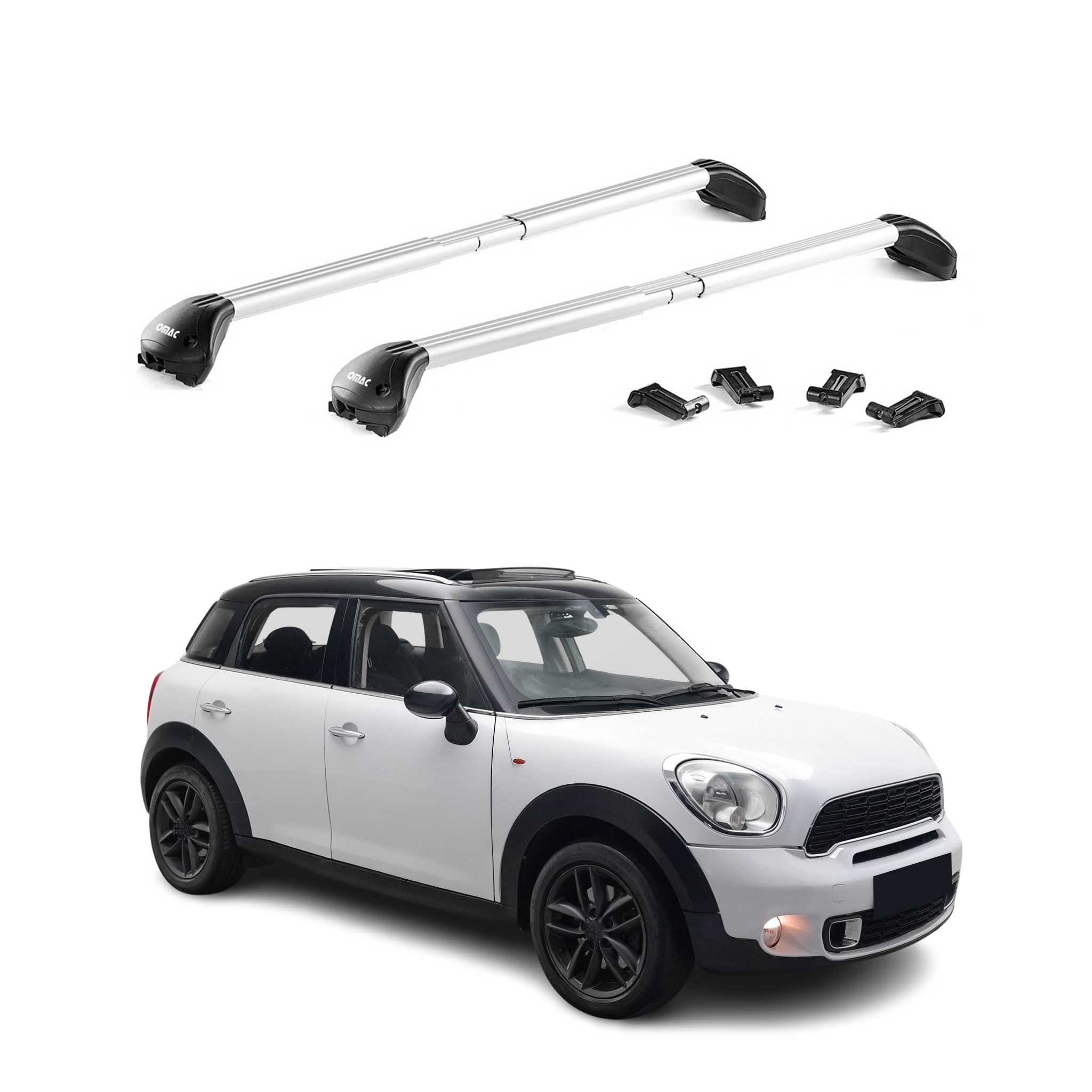 Barres de toit transversales pour Mini Countryman R60 F60 2010-2023 Alu Gris ABE
