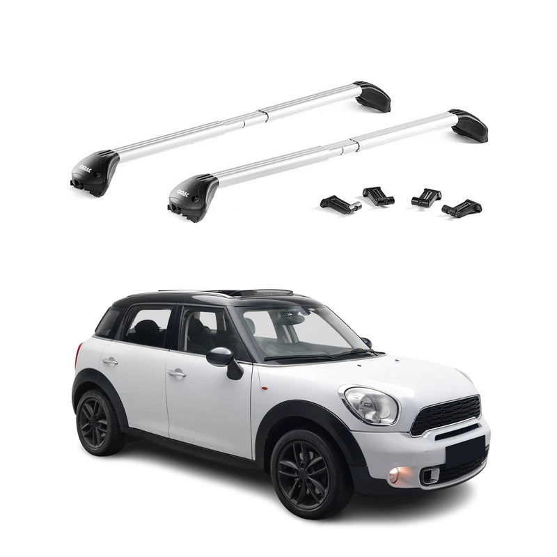 Barres de toit transversales pour Mini Countryman R60 F60 2010-2025 Alu Gris ABE
