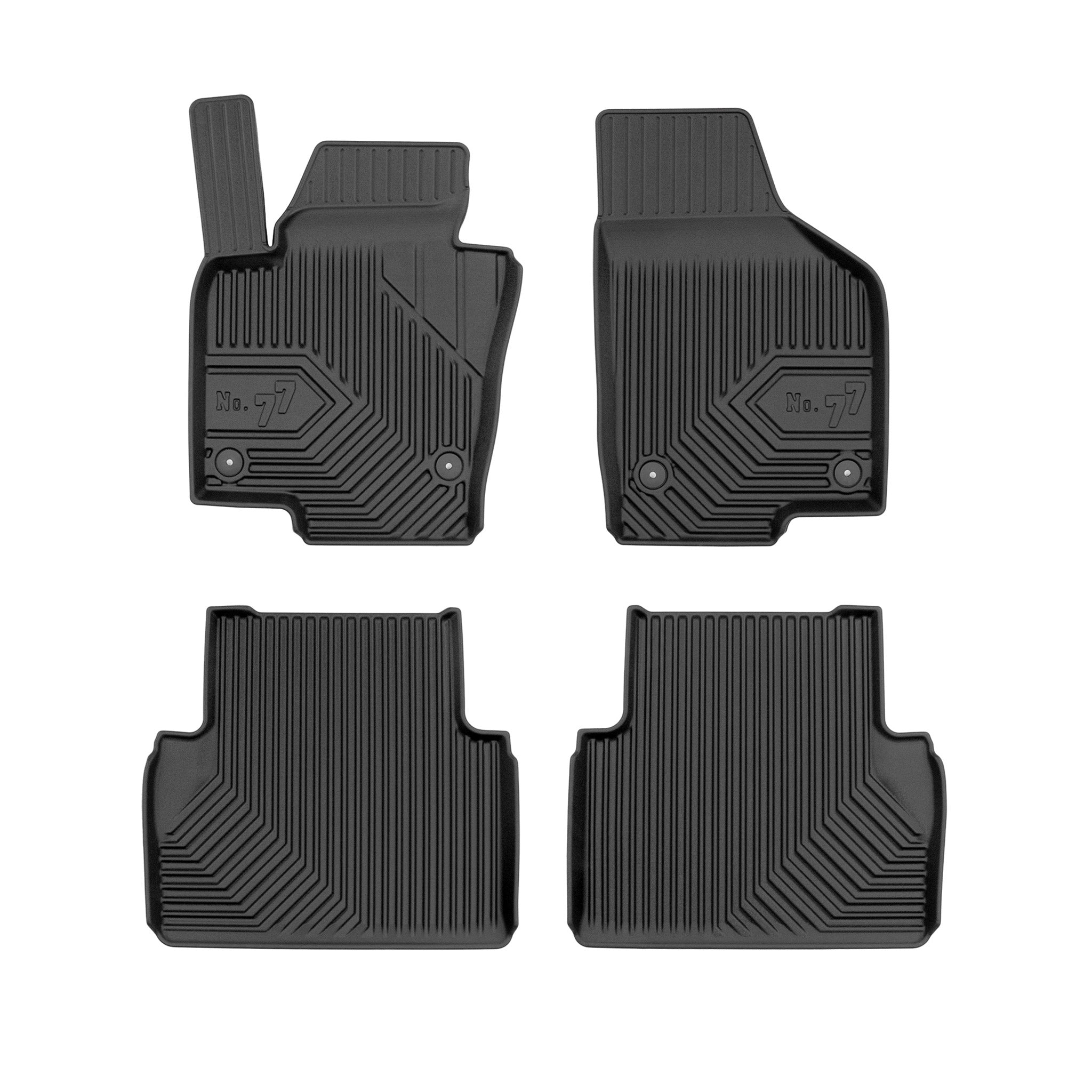 Tapis de Sol de Voiture pour VW Sharan II 2010-2022 TPE Antidérapant Noir 4Pcs