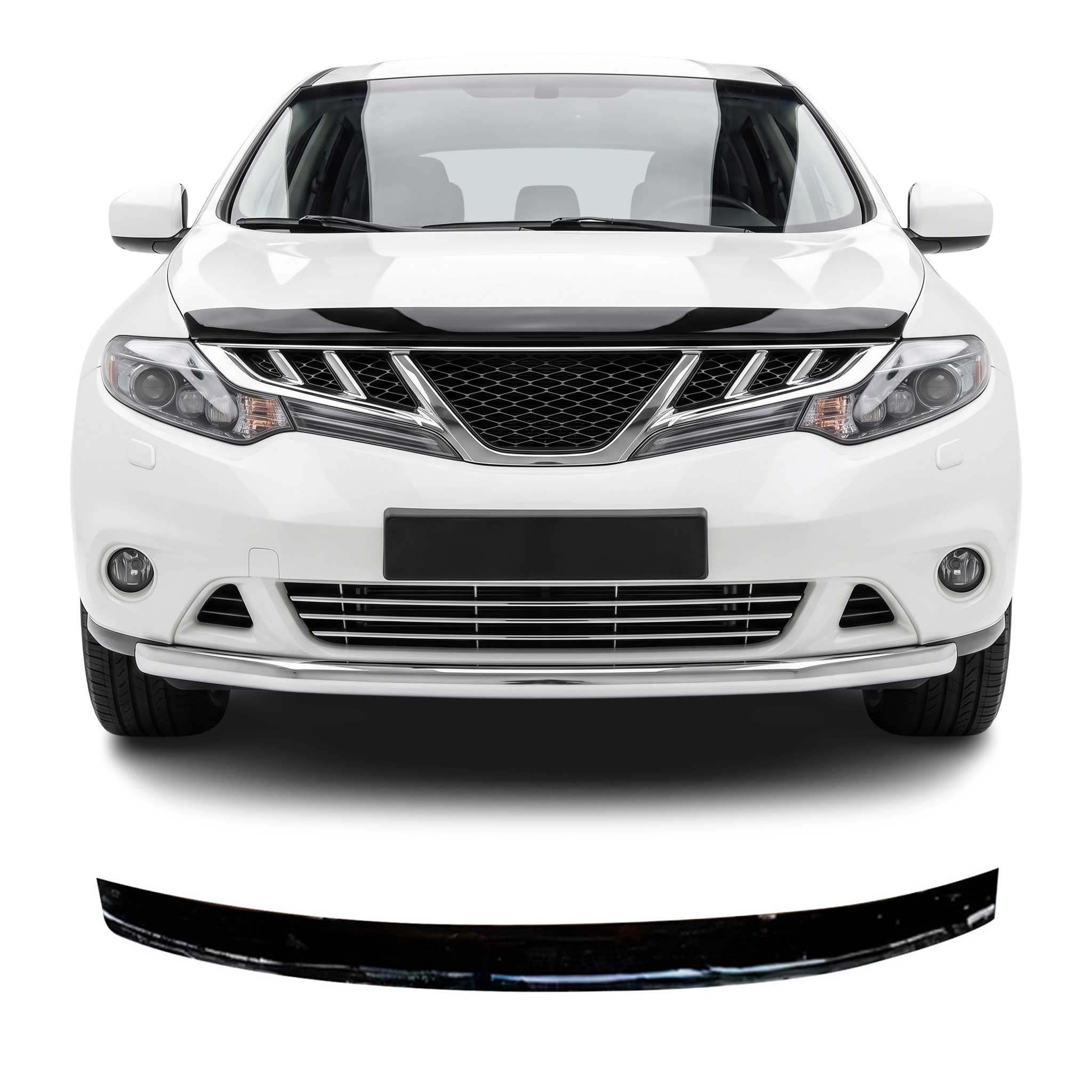 Deflecteurs d'air capot de voiture pour Nissan Murano 2009-2014 Acrylique Noir