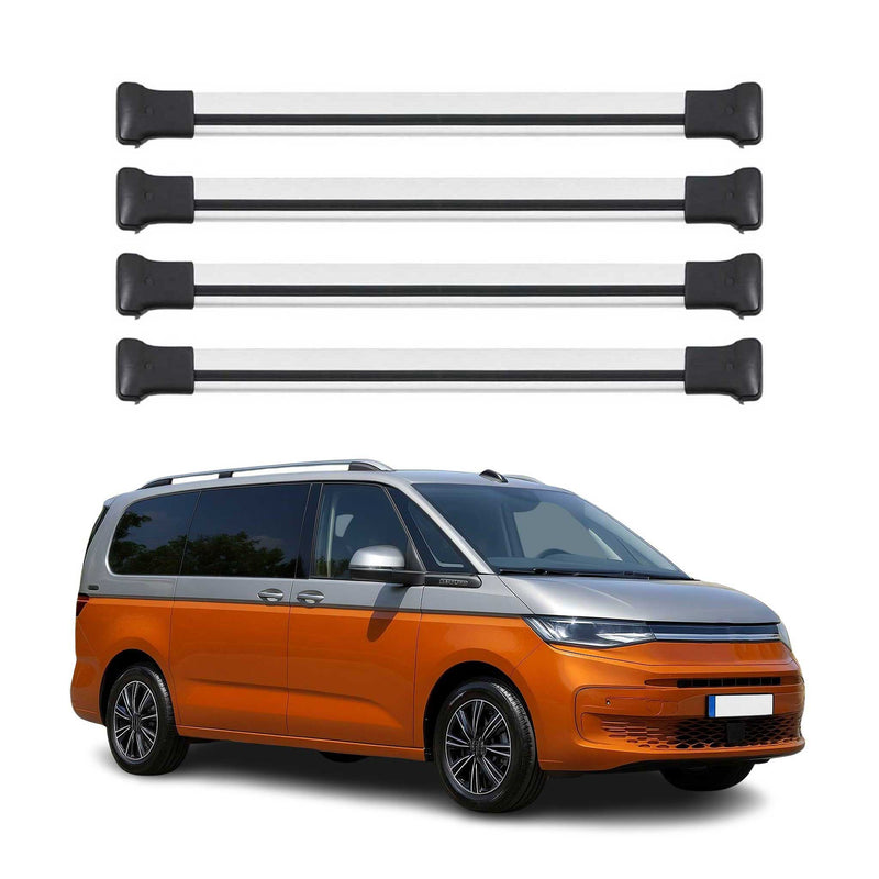 Barres de Toit transversales pour VW Transporter T7 2024-2025 Aluminium Gris 4x