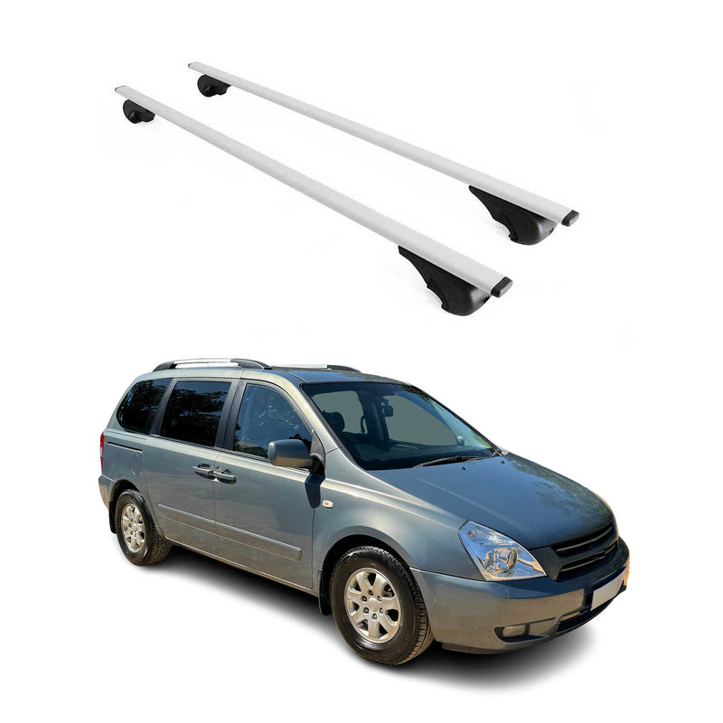 Barres de toit Transversales pour Kia Carnival 2006-2014 Fer Argent