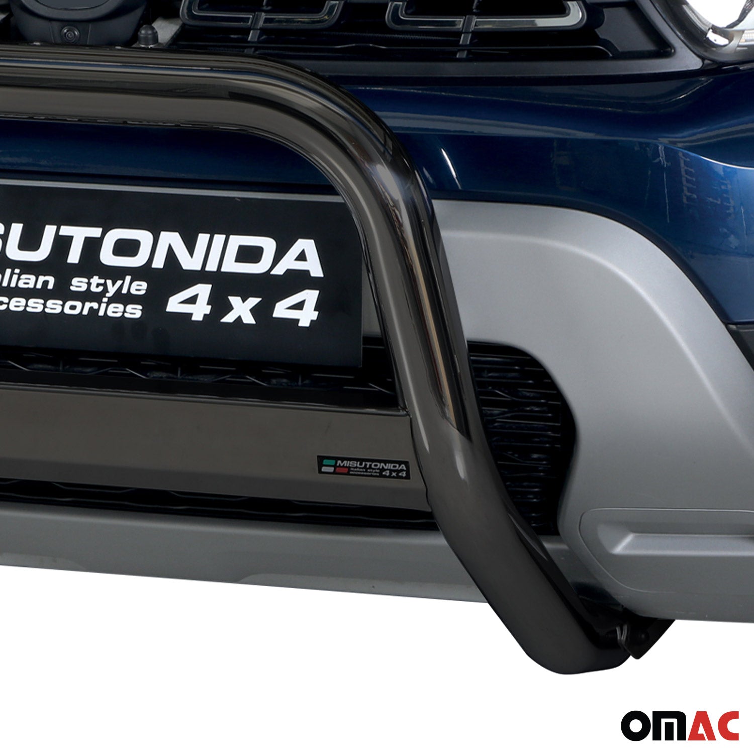 Pare-buffle Avant pour Dacia Duster 2018-2020 63 mm en Acier Noir
