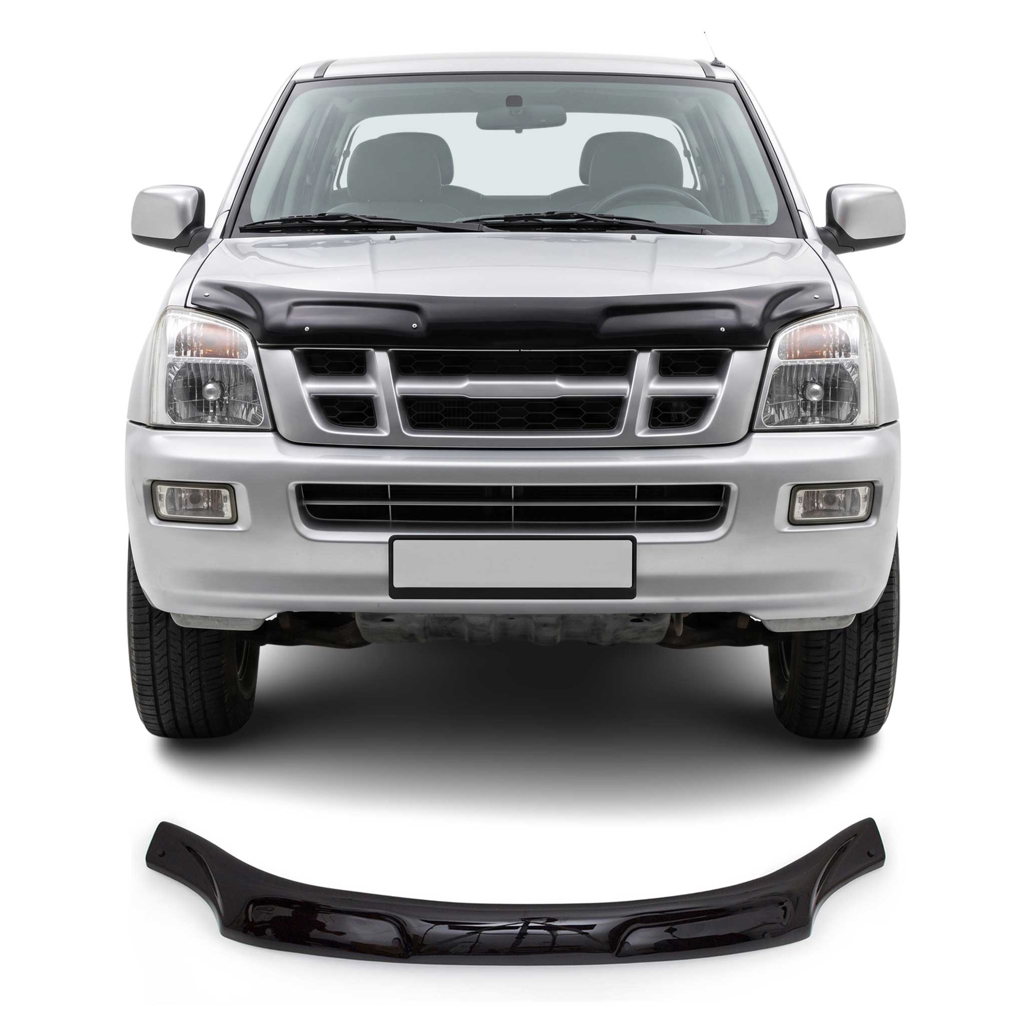 Deflecteurs d'air capot de voiture pour Isuzu D-Max 2002-2006 Acrylique Noir