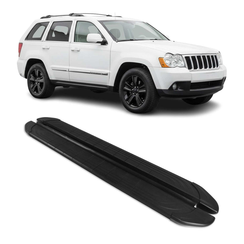Marchepieds Latéraux pour Jeep Grand Cherokee 2005-2011 2Pcs Aluminium Noir