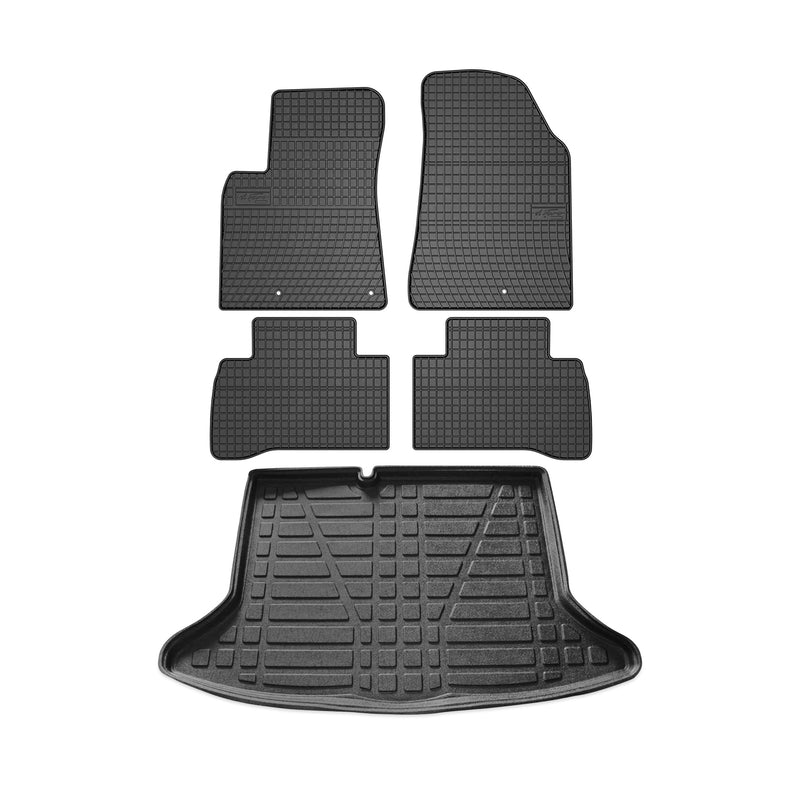 Kit Tapis de sol et coffre pour Kia Niro 2016-2023 TPE Noir