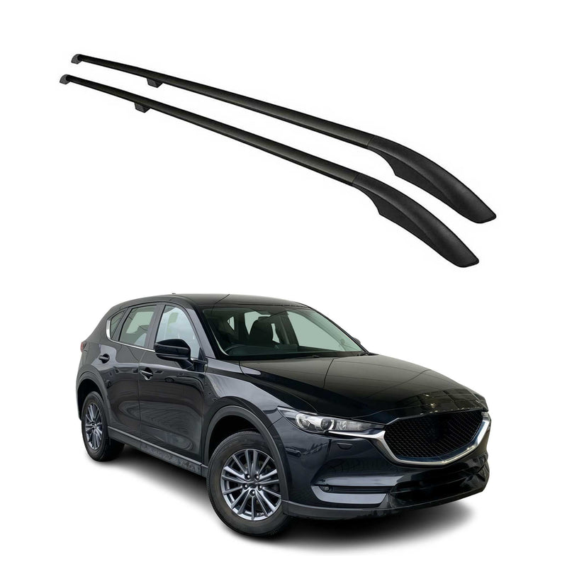 Barres de toit longitudinales pour Mazda CX-5 2017-2025 Aluminium Noir