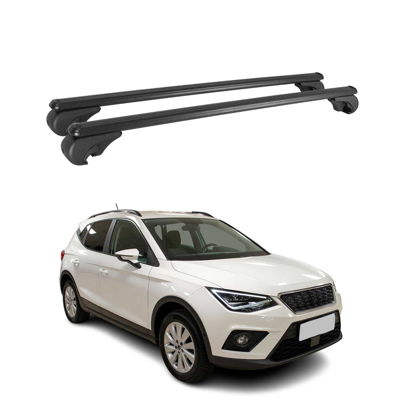 Barres de toit Transversales pour Seat Arona 2017-2024 Aluminium Noir