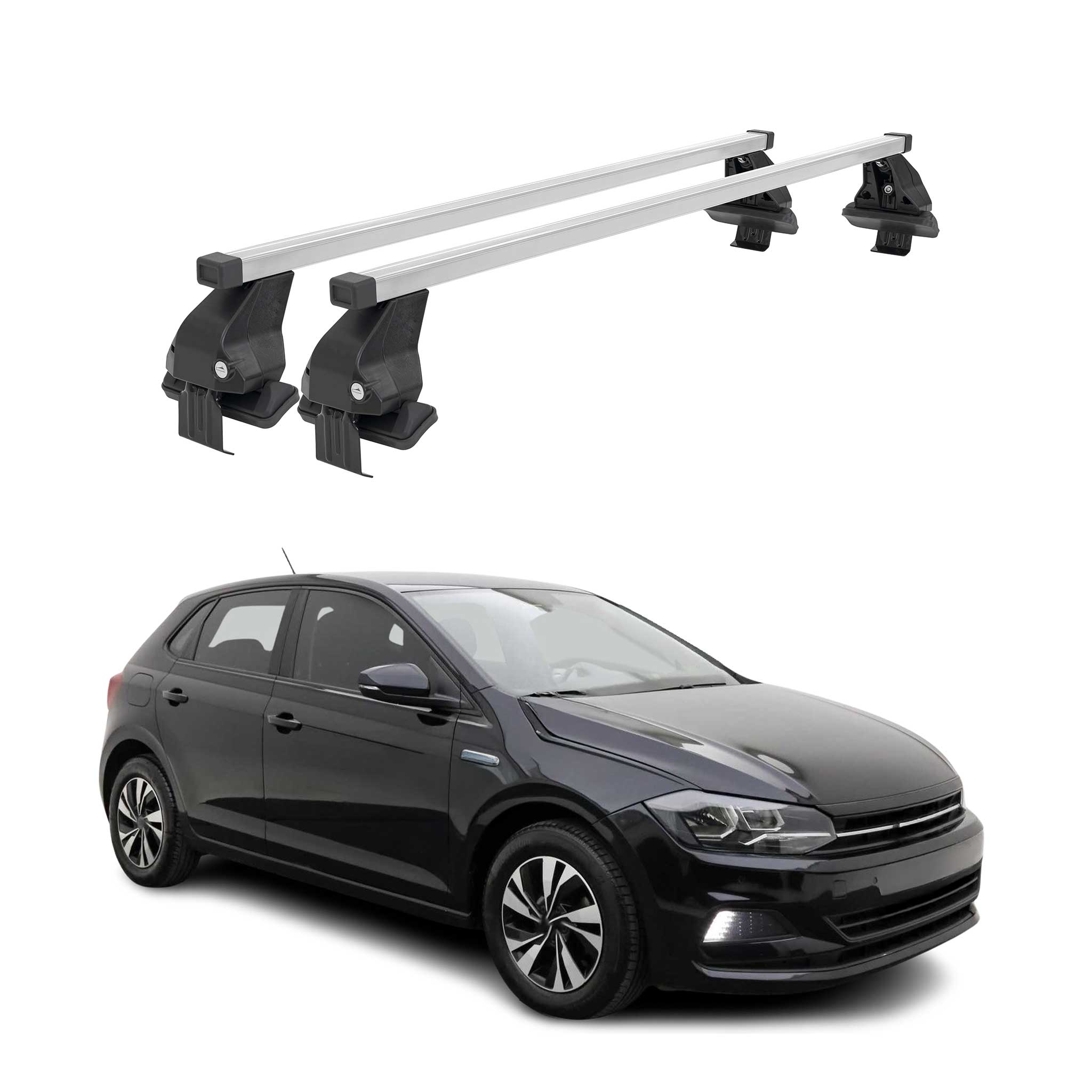 Barres de toit transversales pour VW Polo VI 2021-2026 Acier Gris
