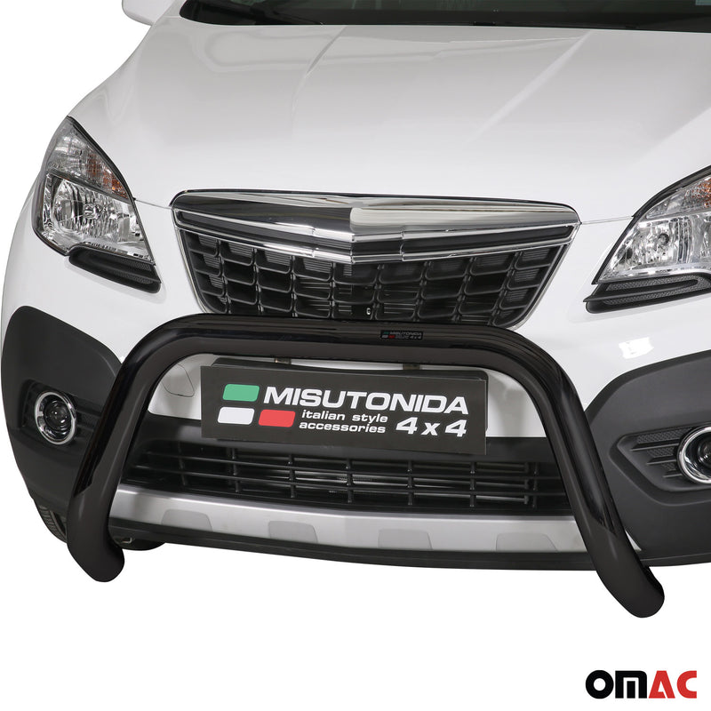 Pare-buffle Avant pour Opel Mokka 2012-2016 76 mm en Acier Noir