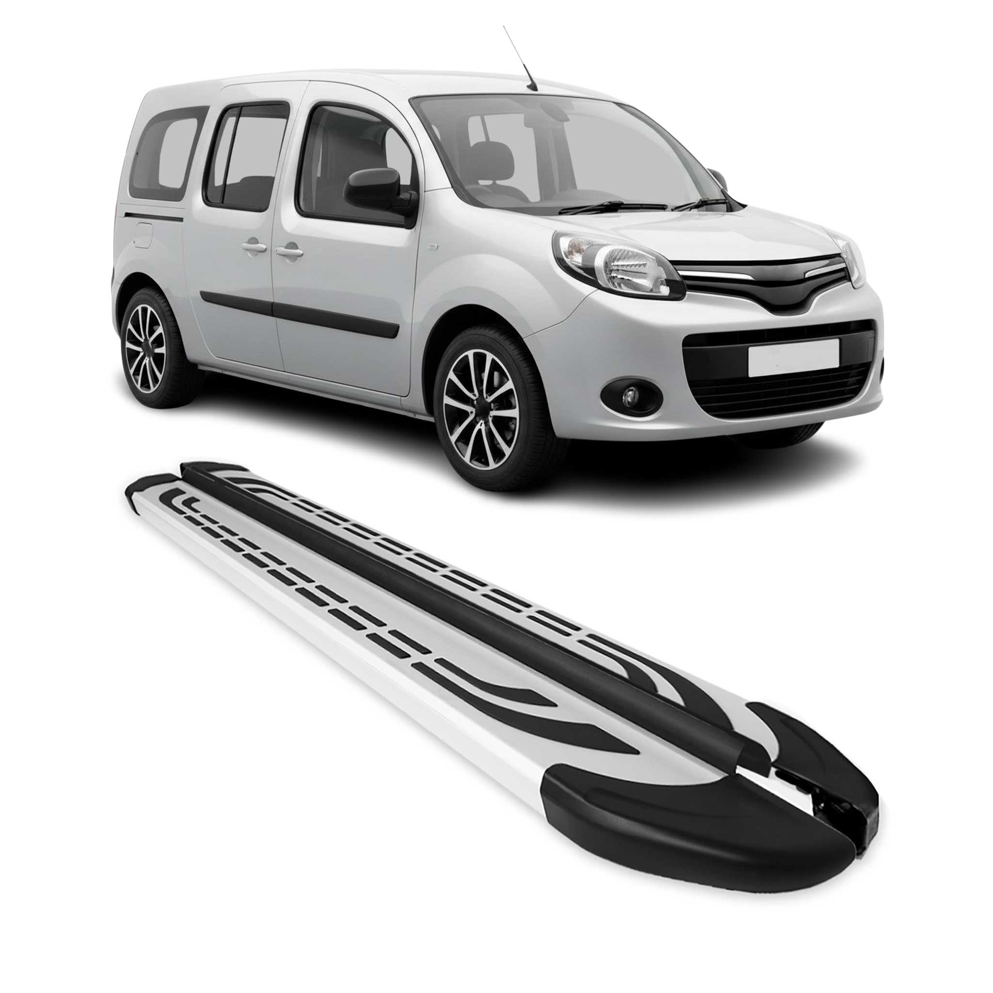 Marchepieds Latéraux pédale pour Renault Kangoo 2008-2021 Aluminium Gris 2Pcs