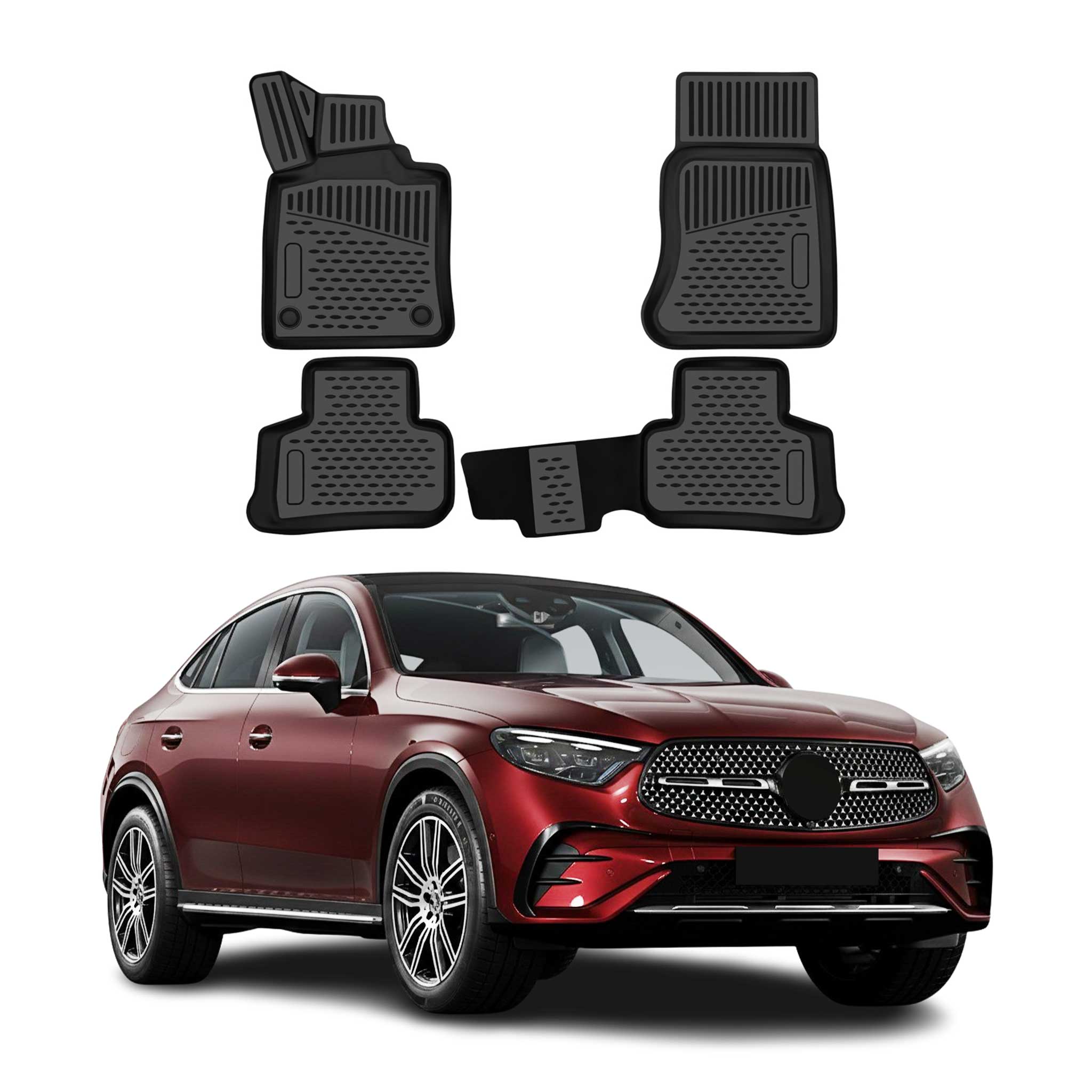 OMAC Tapis de sol pour Mercedes GLC C254 Coupé 2023-2026 caoutchouc TPE Noir