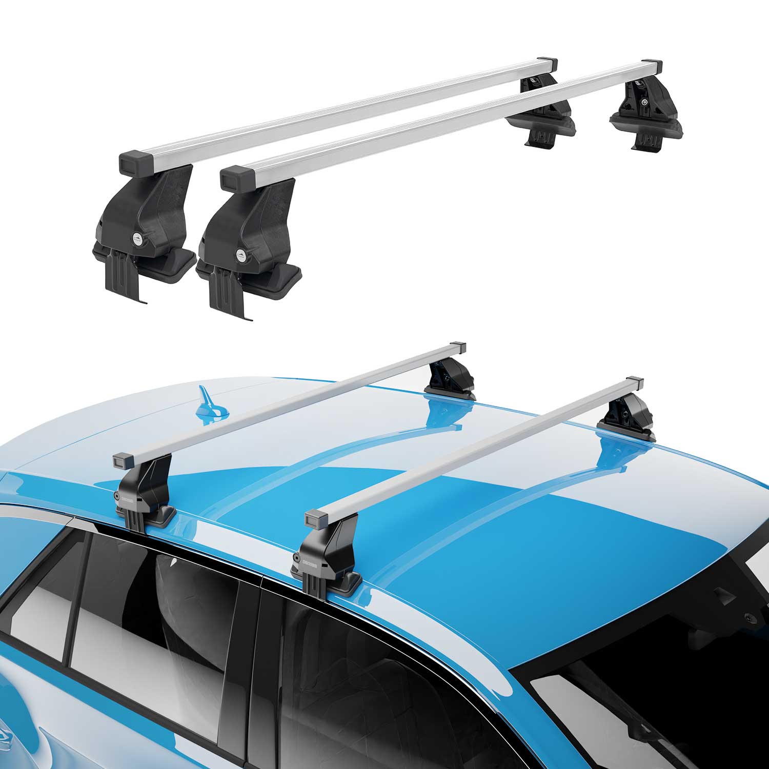 Barres de toit transversales pour Renault Grand Scenic III 2009-2013 Gris