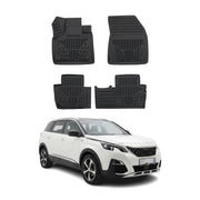 Tapis de sol pour Peugeot 5008 2 2017-2024 Noir 3D en Caoutchouc TPE 4Pcs