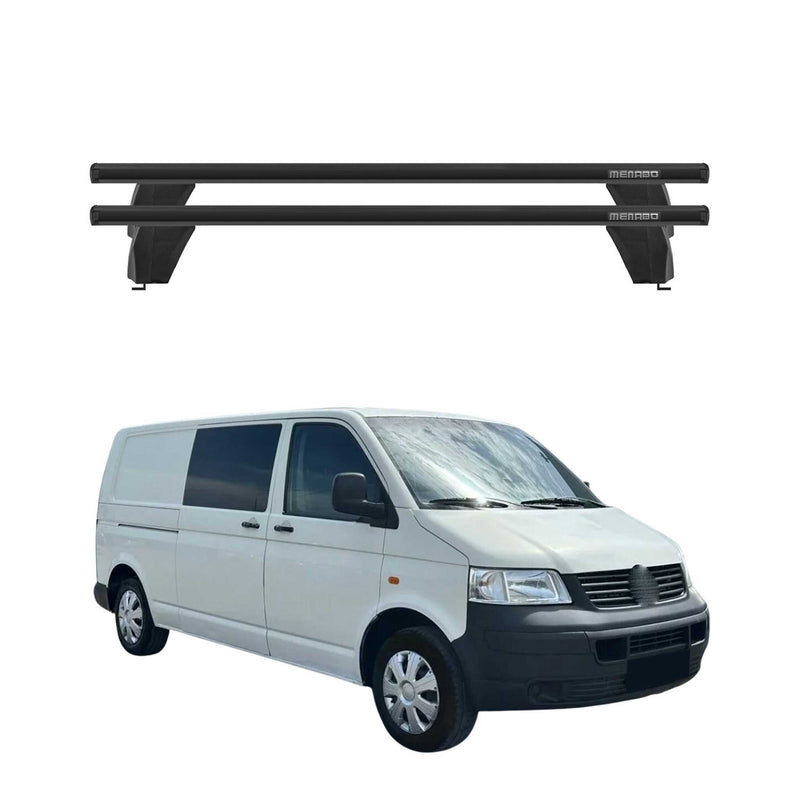 Menabo Barres de toit Transversales pour VW Transporter 2003-2015 Alu Noir ABE
