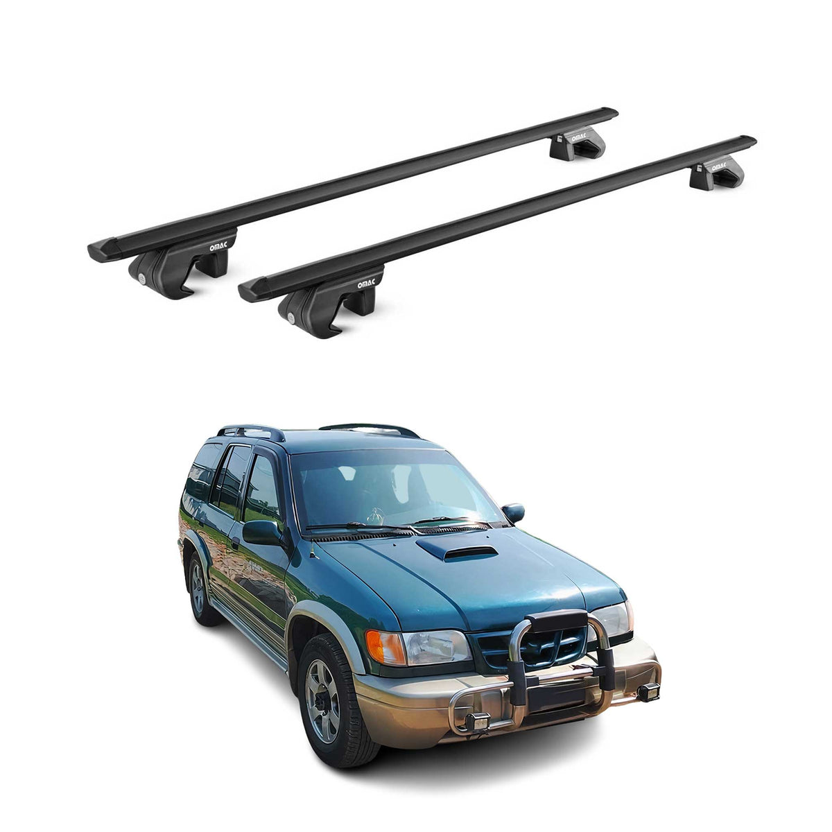 Barres de toit transversales pour Kia Sportage JA 1994-2004 Alu Noir 2x ABE