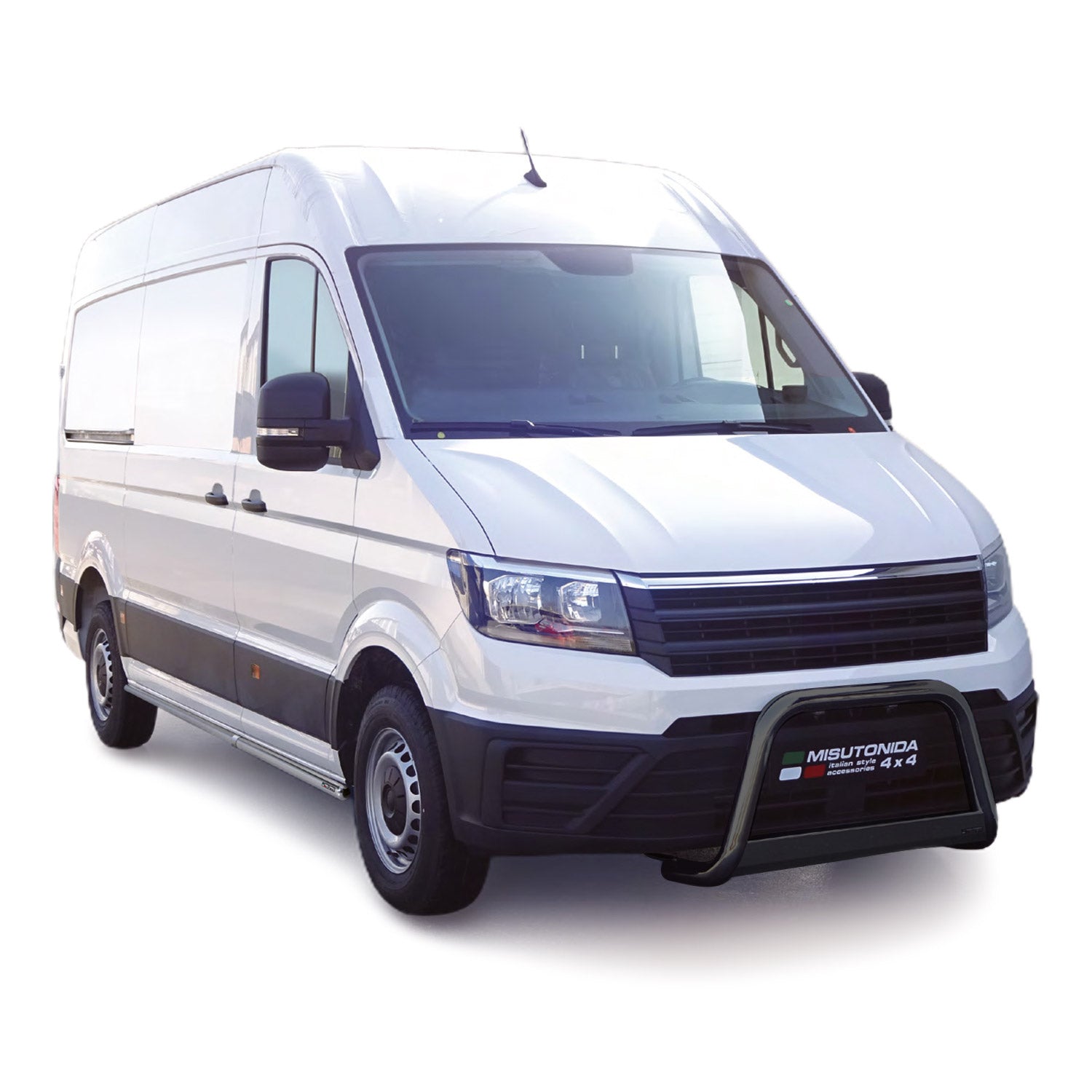 Pare-buffle Avant pour VW Crafter 2017-2026 63 mm en Acier Noir
