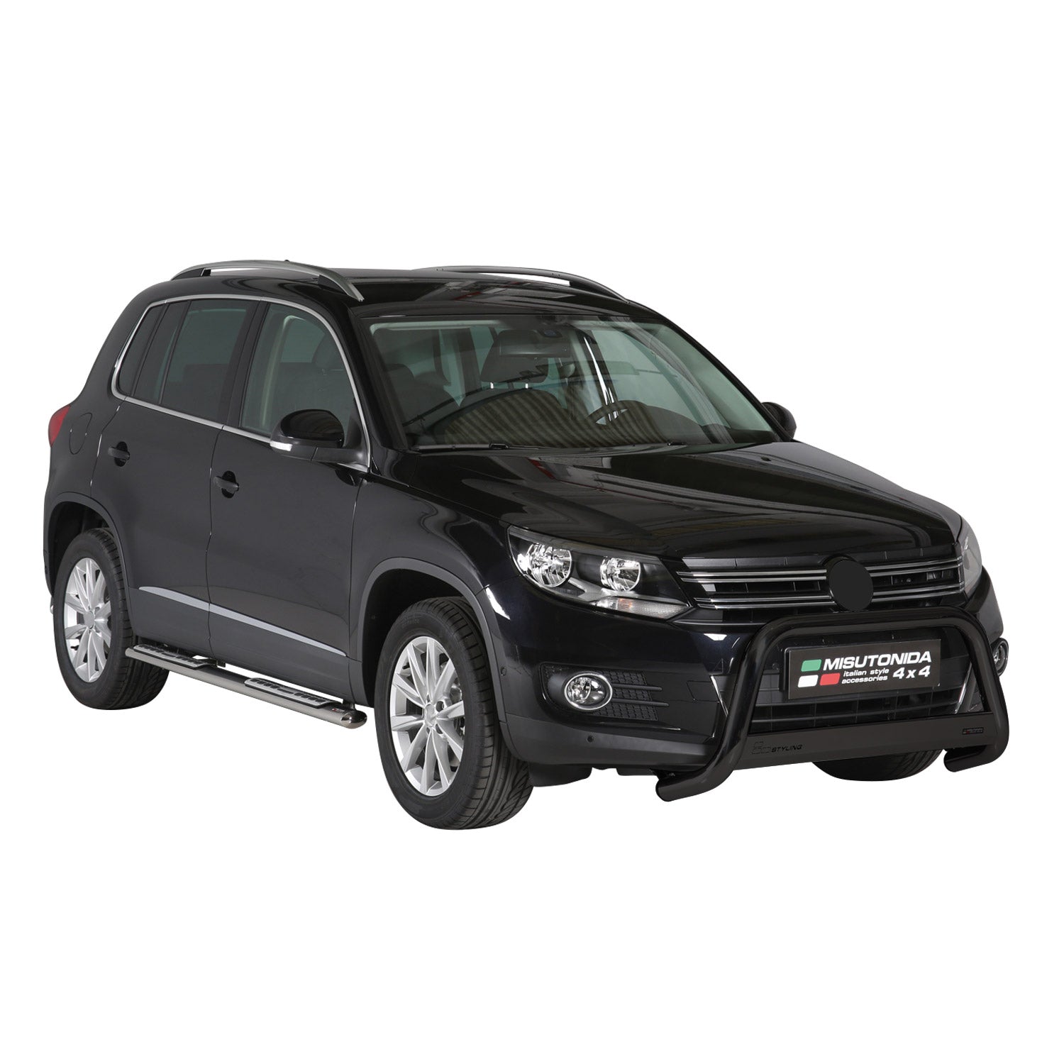 Pare-buffle Avant pour VW Tiguan 2011-2016 FL 63mm en Acier Noir