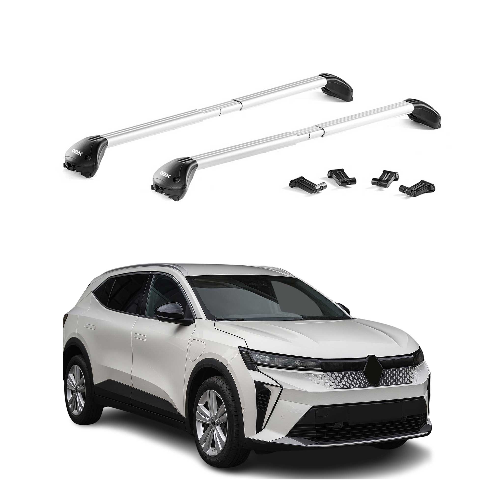 Barres de toit transversales pour Renault Scenic V E-Tech 2024-2026 Gris 2x ABE