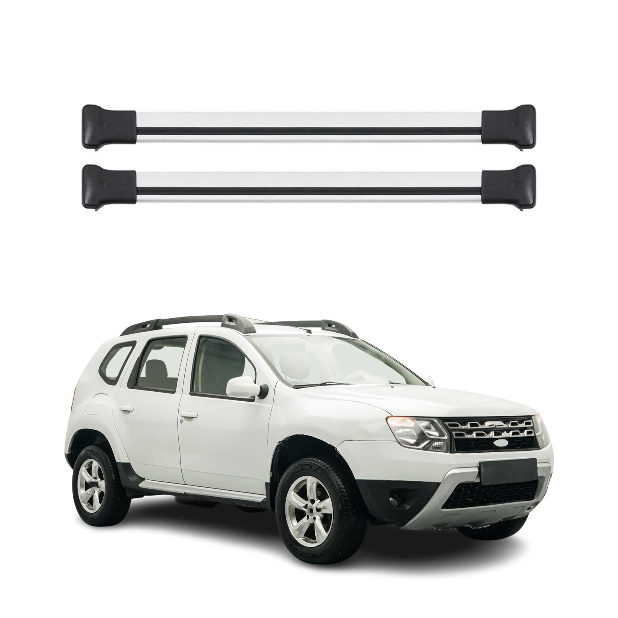 Barres de toit transversales pour Dacia Duster 2013-2018 Aluminium Gris