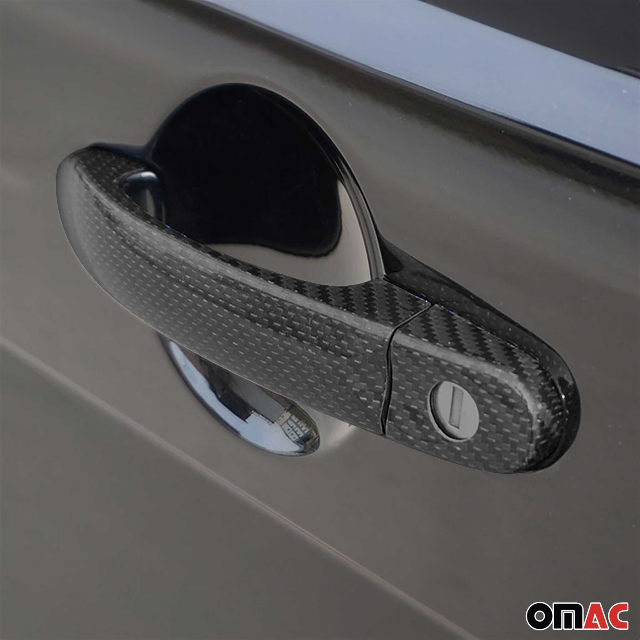 Couverture de poignée de porte pour VW Transporter T5 2003-2015 en Carbone Noir