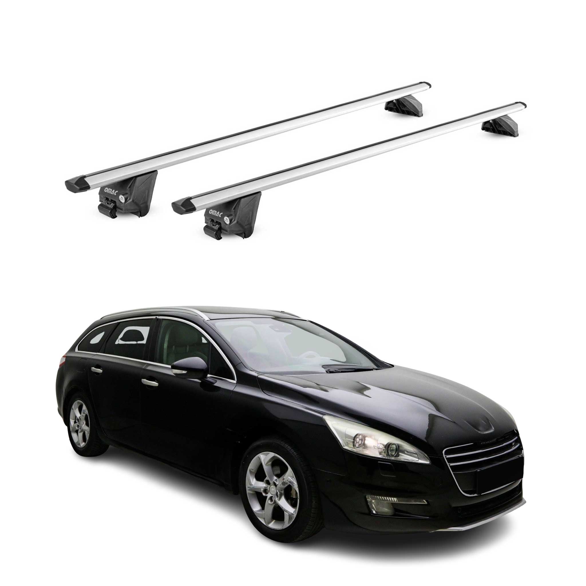 Barres de toit transversales pour Peugeot 508 SW / 508 RXH 2011-2018 Gris ABE