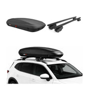Coffre de Toit 400L + Alu Barres de Toit pour Audi A4 B9 Avant 2016-2025 Noir